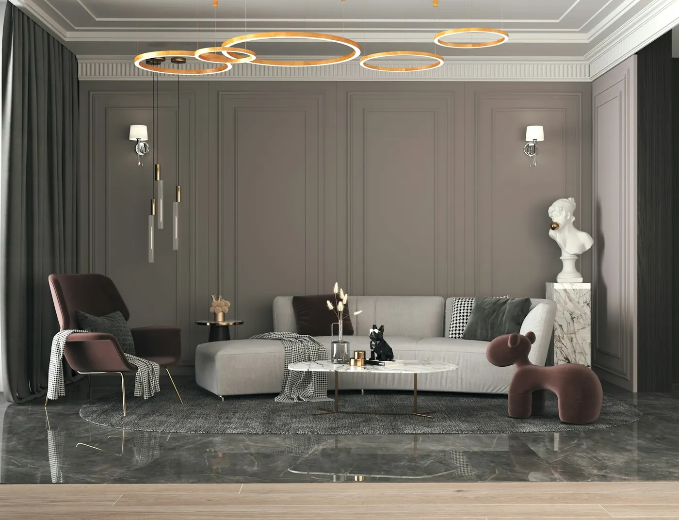 Sala de estar sofisticada