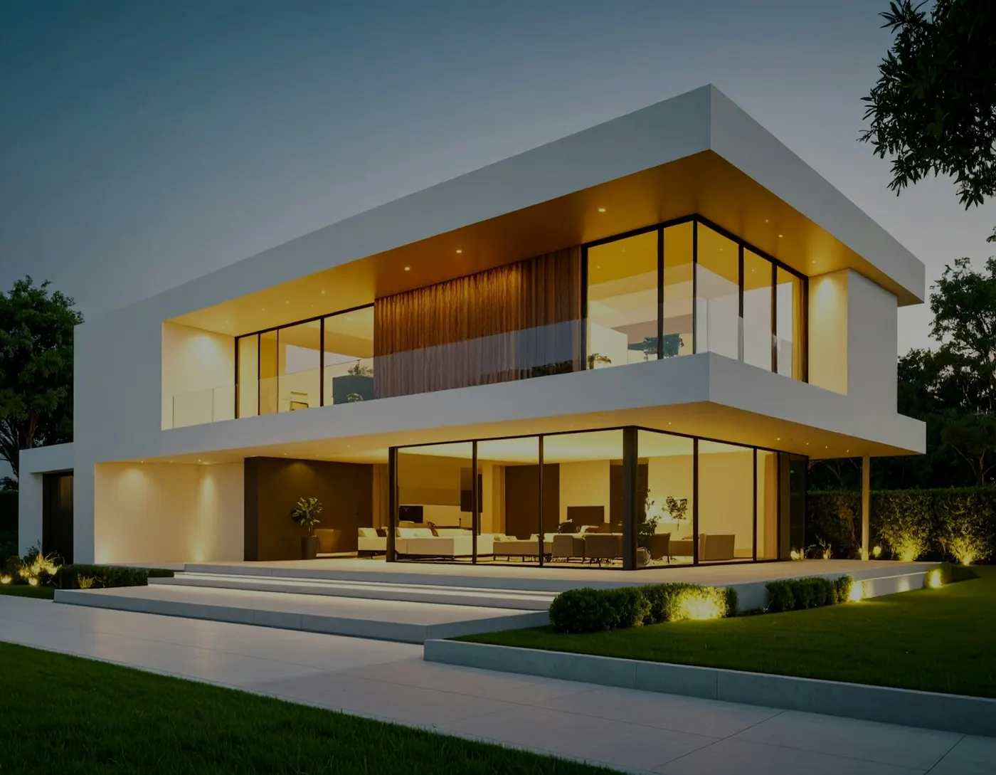 Interior contemporâneo com materiais naturais